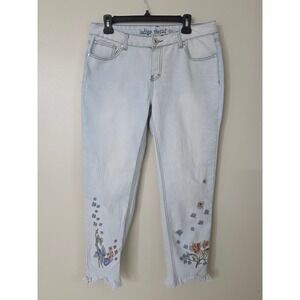 Indigo Thread Co Womens Ankle Jeans 10 Embroidered Mid‎ Rise
